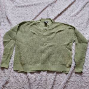 Sweet Romeo Seed stitch pullover green tomato sweater Small Boxy Comfy